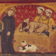 Altarpiece panel, scenes from life of St. Dominic. Tempera, 102 by 188 cm, ca. 1400 (Museo de Bellas Artes, Bilbao, 69/257)